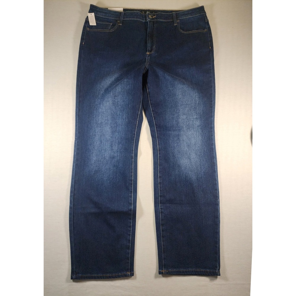 Members Mark Womens High Rise Straight Leg‎ Jeans Dark Wash Blue Size 18 NWT